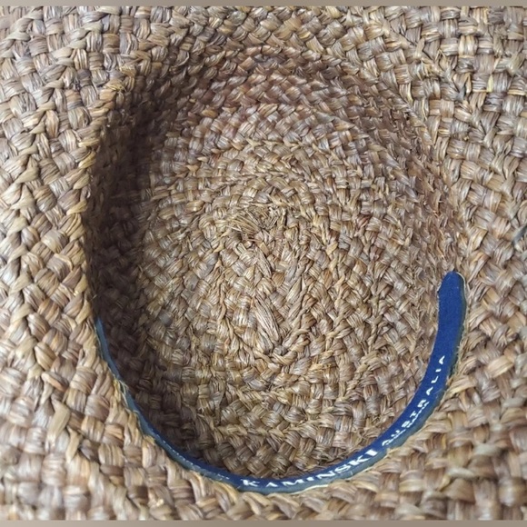 🏝️👒 Helen Kaminski Vintage Australian Rolled Brim Chocolate Brown Raffia Hat - Picture 8 of 8